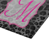 Cheetah Spot Animal Monogram Glassnijplank Snijplank (Hoek)