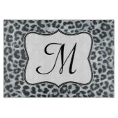 Cheetah Spot Animal Monogram Glassnijplank Snijplank (Voorkant)