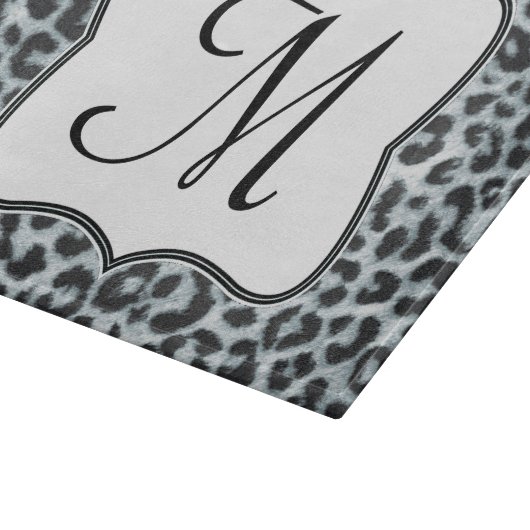 Cheetah Spot Animal Monogram Glassnijplank Snijplank (Hoek)