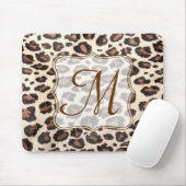 Cheetah Spot Animal Monogram Initiaal Muismat (Met muis)