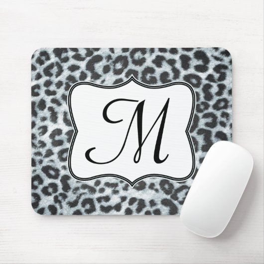 Cheetah Spot Animal Monogram Initiaal Muismat (Met muis)