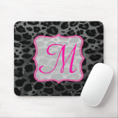 Cheetah Spot Animal Monogram Initiaal Muismat (Met muis)