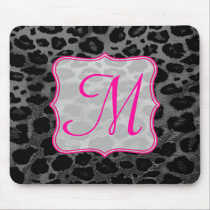 Cheetah Spot Animal Monogram Initiaal Muismat