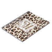 Cheetah Spot Animal Monogram Initiaal Note Book Notitieboek (Linkerzijde)