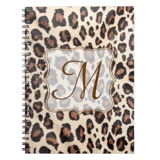 Cheetah Spot Animal Monogram Initiaal Note Book Notitieboek (Voorkant)