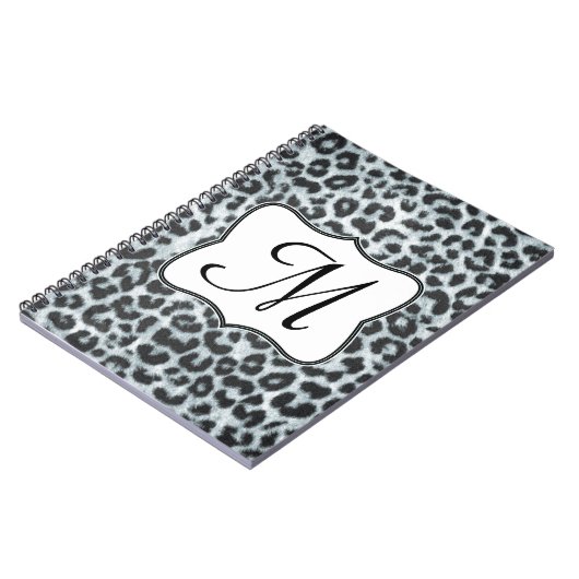 Cheetah Spot Animal Monogram Initiaal Notitieboek (Linkerzijde)