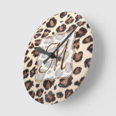 Cheetah Spot Animal Monogram Initiaal Wandklok (Hoek)