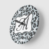 Cheetah Spot Animal Monogram Initiaal Wandklok (Hoek)
