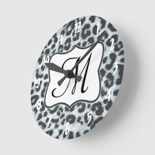 Cheetah Spot Animal Monogram Initiaal Wandklok (Hoek)