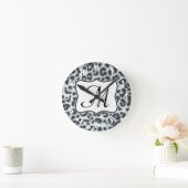 Cheetah Spot Animal Monogram Initiaal Wandklok (Huis)