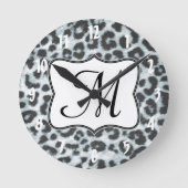 Cheetah Spot Animal Monogram Initiaal Wandklok (Voorkant)