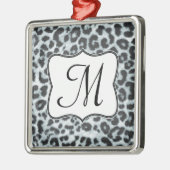 Cheetah Spot Animal Prin Monogram Initiaal Ornamen Metalen Ornament (Links)
