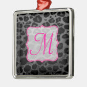 Cheetah Spot Animal Prin Monogram Initiaal Ornamen Metalen Ornament (Links)