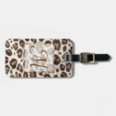 Cheetah Spot Animal Print Monogram Bagagelabel (Voorkant horizontaal)