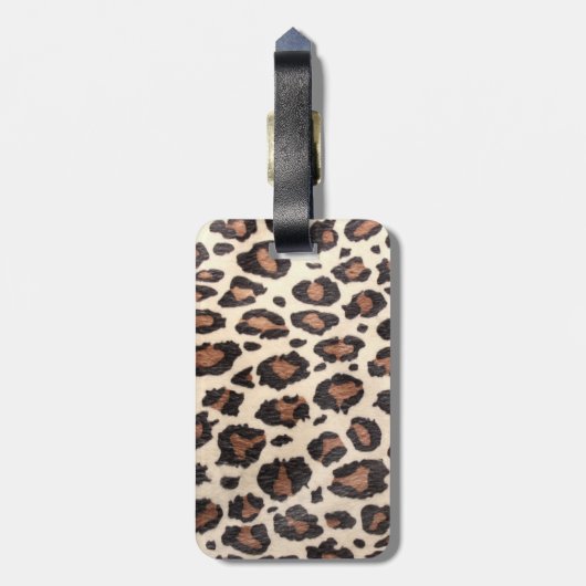 Cheetah Spot Animal Print Monogram Bagagelabel (Achterkant verticaal)