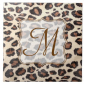Cheetah Spot Animal Print Monogram display teile Tegeltje (Voorkant)