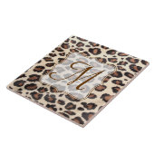 Cheetah Spot Animal Print Monogram display teile Tegeltje (Zijkant)