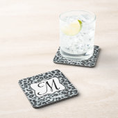 Cheetah Spot Animal Print Monogram Drink Onderzett Onderzetter (Rechterzijde)