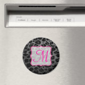 Cheetah Spot Animal Print Monogram Initiaal Magnet (Insitu (Vaatwasser))