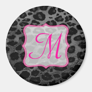 Cheetah Spot Animal Print Monogram Initiaal Magnet