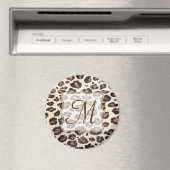 Cheetah Spot Animal Print Monogram Initiaal Magnet (Insitu (Vaatwasser))