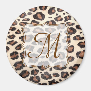 Cheetah Spot Animal Print Monogram Initiaal Magnet
