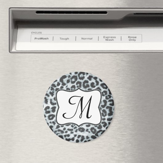 Cheetah Spot Animal Print Monogram Initiaal Magnet (Insitu (Vaatwasser))