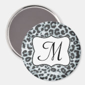 Cheetah Spot Animal Print Monogram Initiaal Magnet (Voorkant / Achterkant)
