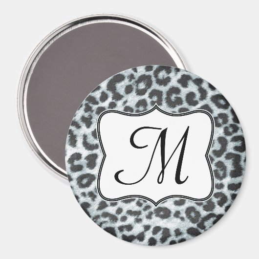 Cheetah Spot Animal Print Monogram Initiaal Magnet (Voorkant / Achterkant)
