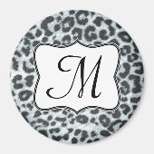 Cheetah Spot Animal Print Monogram Initiaal Magnet (Voorkant)