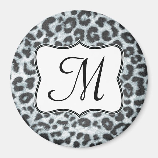 Cheetah Spot Animal Print Monogram Initiaal Magnet (Voorkant)