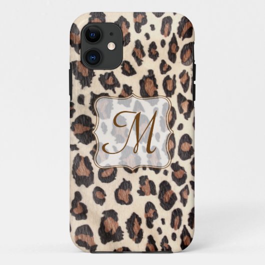 Cheetah Spot Animal Print Monogram IPHONE 5 Hoesje (Achterkant)
