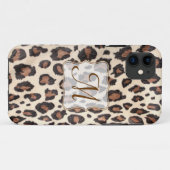 Cheetah Spot Animal Print Monogram IPHONE 5 Hoesje (Achterkant (horizontaal))