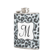 Cheetah Spot Animal Print Monogram Whiskey Flask Heupfles (Links)