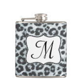 Cheetah Spot Animal Print Monogram Whiskey Flask Heupfles (Voorkant)