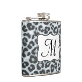 Cheetah Spot Animal Print Monogram Whiskey Flask Heupfles (Rechts)