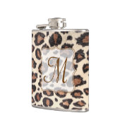 Cheetah Spot Animal Print Monogram Whiskey Flask Heupfles (Links)