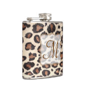 Cheetah Spot Animal Print Monogram Whiskey Flask Heupfles (Rechts)