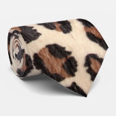 Cheetah Spot Animal Print Wild Cat Fabric Mannen S Stropdas (Opgerold)