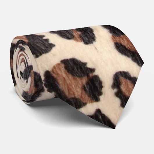 Cheetah Spot Animal Print Wild Cat Fabric Mannen S Stropdas (Opgerold)