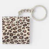 Cheetah Spot Animal Print Wild Cat Safar Sleutelha Sleutelhanger (Achterkant)