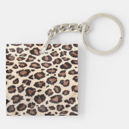 Cheetah Spot Animal Print Wild Cat Safar Sleutelha Sleutelhanger (Achterkant)