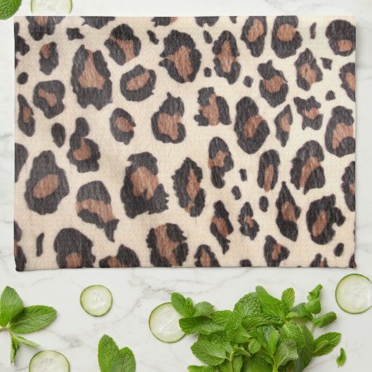 Cheetah Spot Animal Print Wild Keuken Schotel Hand Theedoek (Gevouwen)
