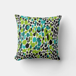 Cheetah Spots Animal Print Blauwgroen Blauw Groen Kussen