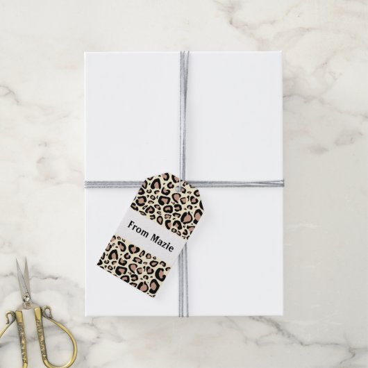 Cheetah Spots Cadeau Labels Cadeaulabel (Met Touw)
