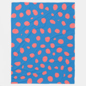 Cheetah spots Coral Blue Fleece Deken (Voorkant)