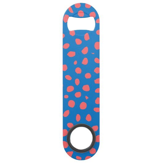 Cheetah spots Coral Blue Speed Flessenopener (Achterkant)