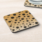 Cheetah Spots Exotic Fur Realistic Animal Print Bier Onderzetter (Linkerzijde)