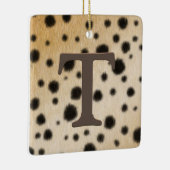 Cheetah Spots Fur Brown Monogram & Custom Message Keramisch Ornament (Rechts)