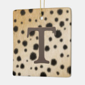 Cheetah Spots Fur Brown Monogram & Custom Message Keramisch Ornament (Links)